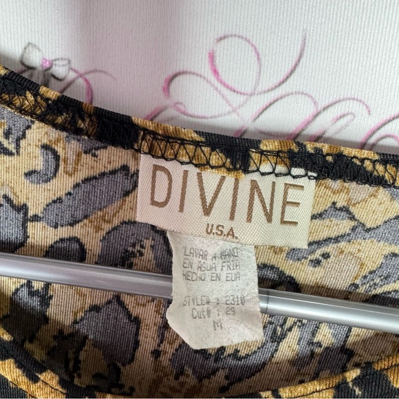 divine USA dress cheetah print animal print long sleeve flowy bottom stretchy - Picture 7 of 7